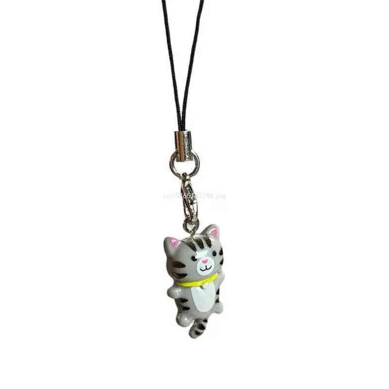 Cell Phone Strap Keychain Cat Pendant Phone Lanyard Anti Lost Keyring Jewelry DropshipX240919