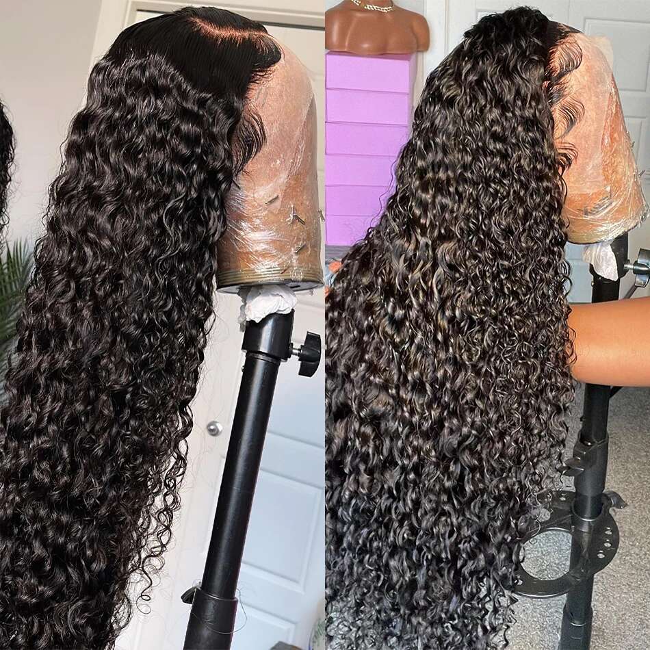 250 Density 13x4 13x6 HD Loose Deep Wave 30 40 inch Water Curly 360 Lace Front Human Hair Wigs For Women