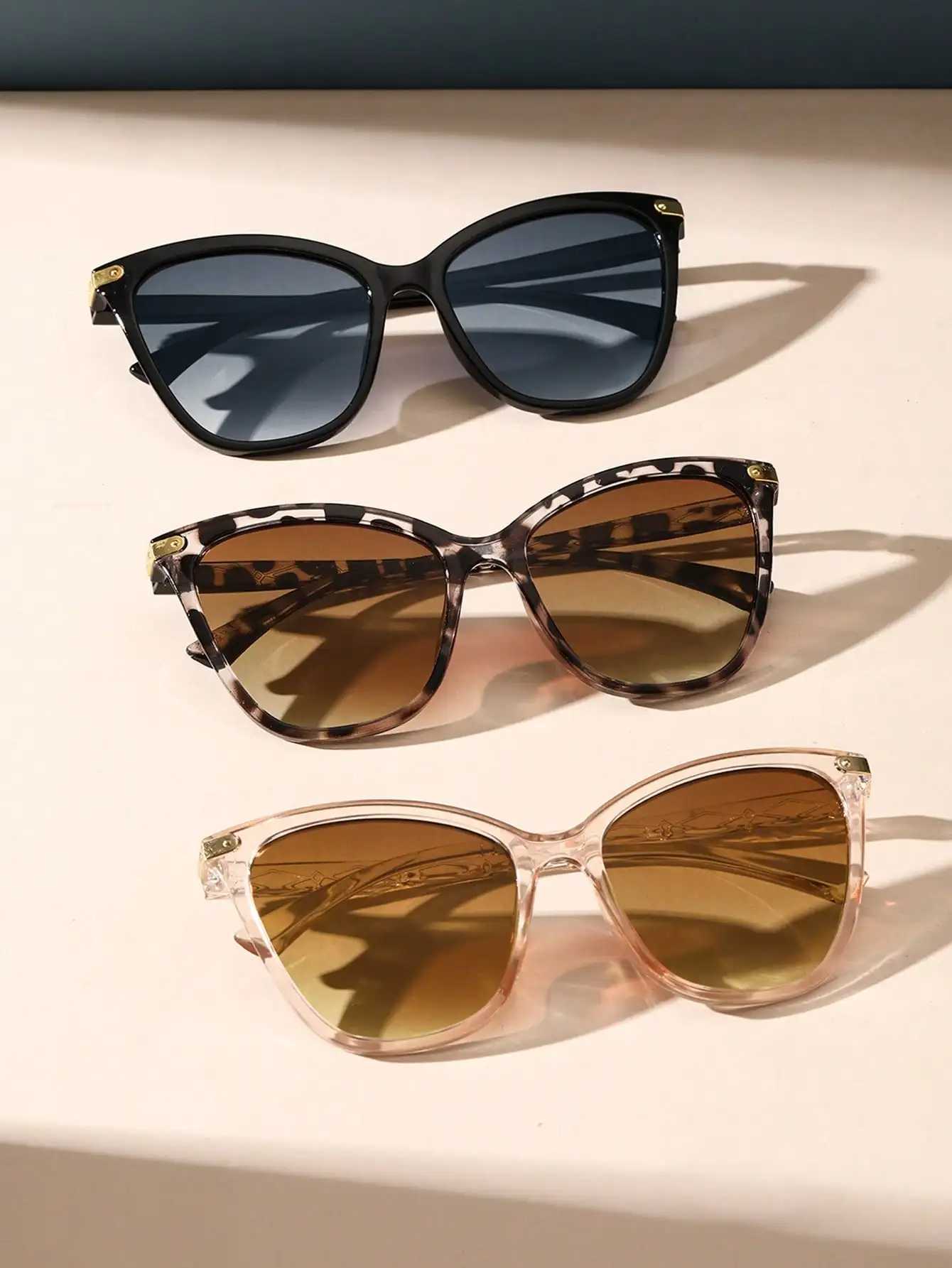 3PCS Unisex Plastic Cat Eye Frame Spicy Y2K Sunglasses For Rave Party Musical Festival Street Snap AccessoriesX240920