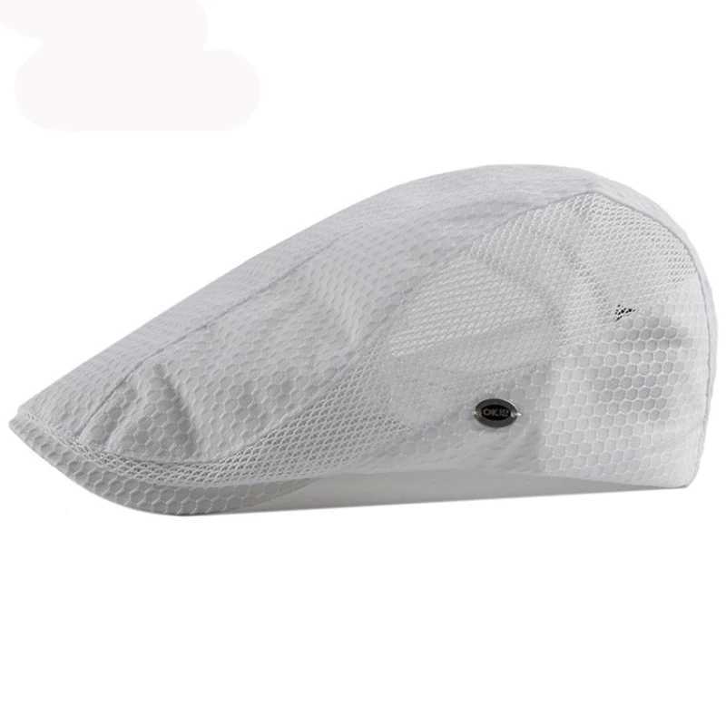 HT3209 New Beret Cap Summer Hat Men Women Berets Flat Cap Male Female Breathable Mesh Cap for Men Retro Artist Painter Beret HatX240919