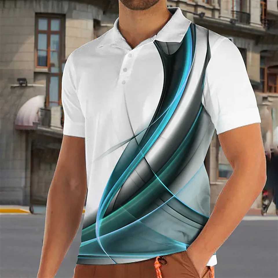 Summer Mens Polo Shirt Color-coded Short Sleeve Tshirt Mesh Breathable Business Lapel Tops Tee Fashion Striped T Shirt For BoysX240920
