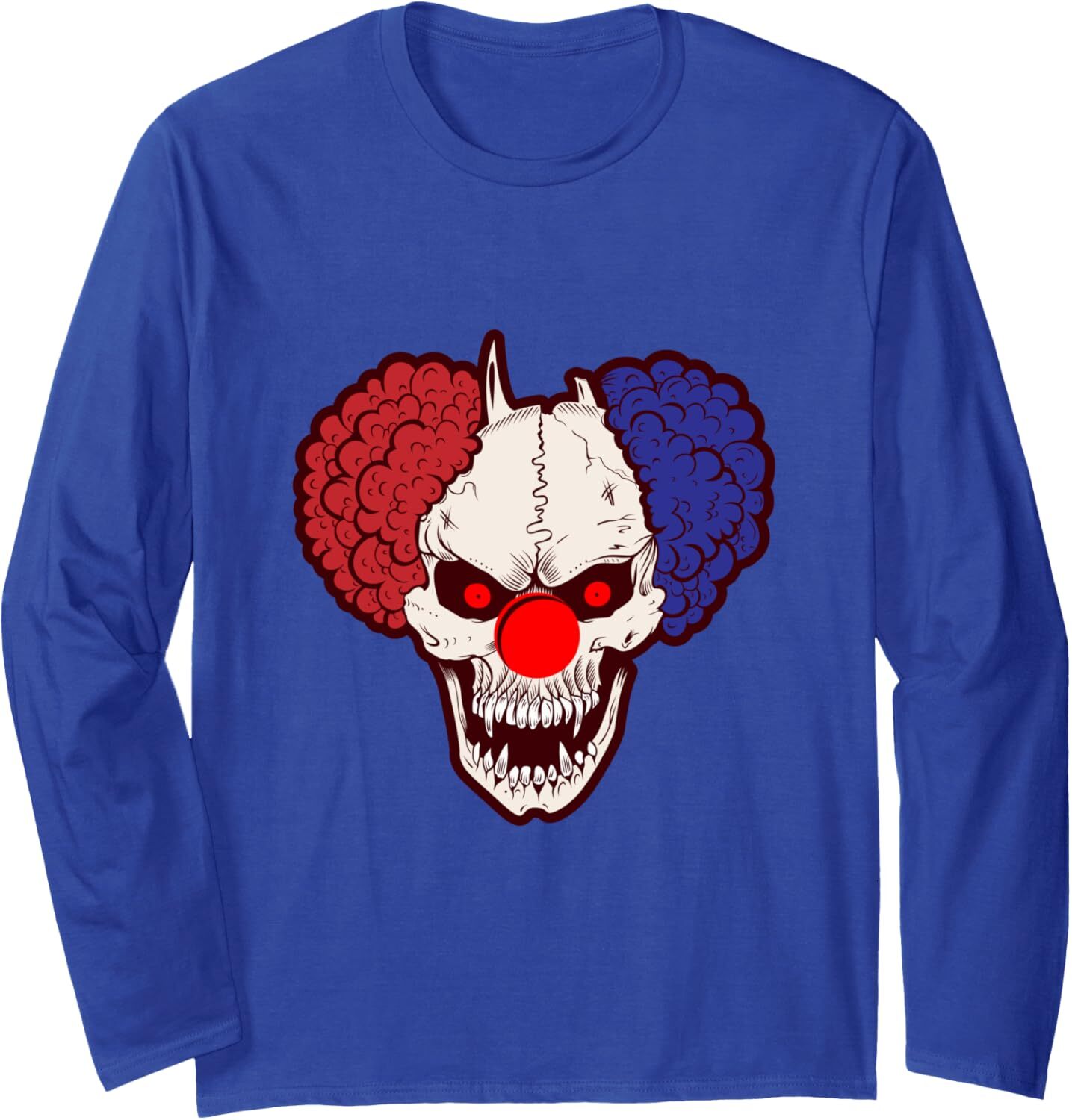 Long Sleeve Shirts for Men sweatshirt Skeleton Clown Horror Halloween, Scary nightmare Long Sleeve Tee Streetwear Casual tops clothes