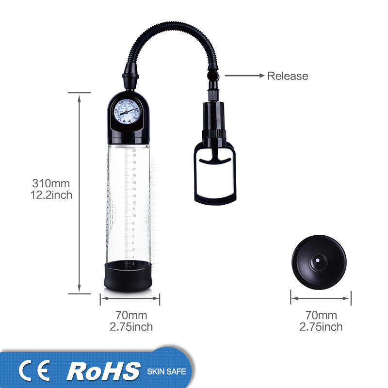 Hand Free penis enlargement product Penis Pump With Gas-pressure Meter For Male