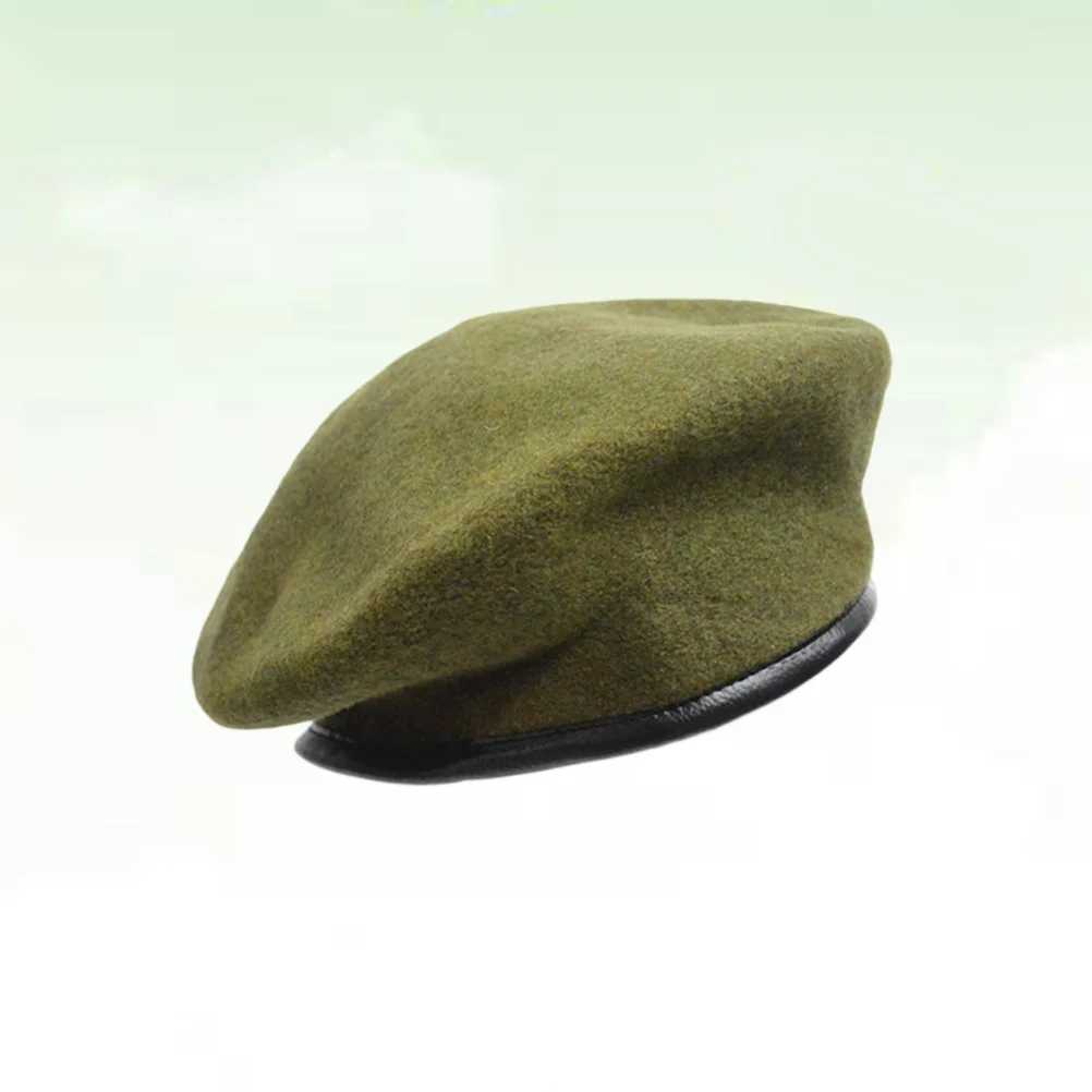 Unisex Mens Wear Womens Adjustable Spring Autumn Pure Wool Beret Hat Sun Hat Driving Adult (Army Green)X240919