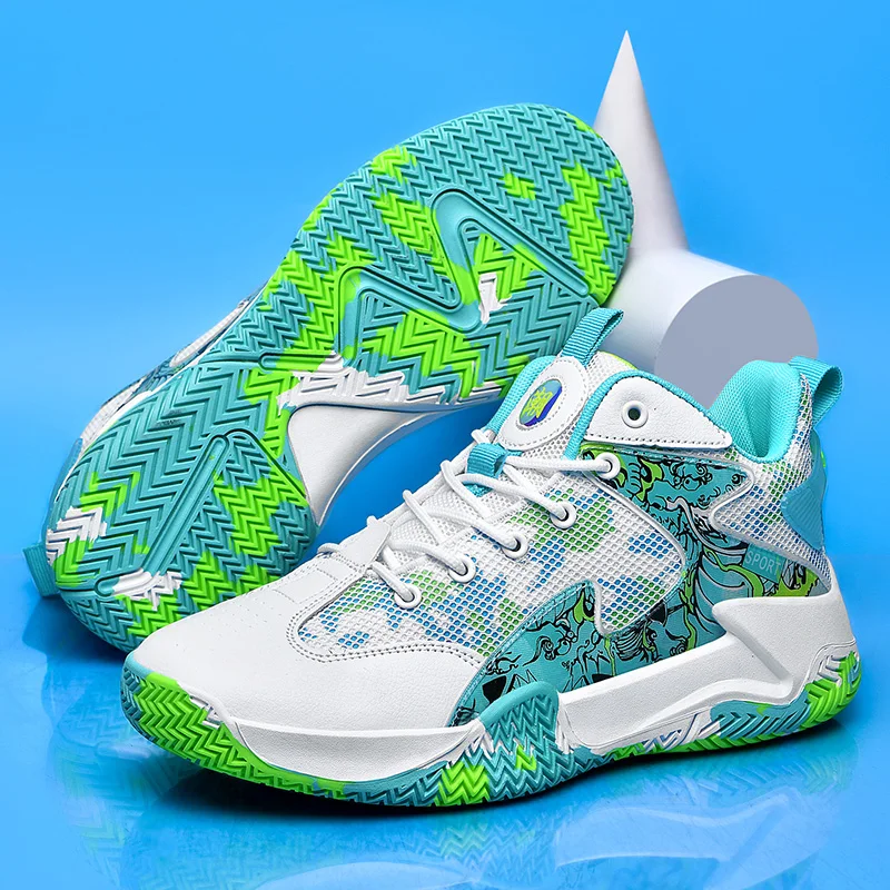 Men's Basketball Shoes Breathable Cushioning Non-Slip Wearable Sports Shoes Gym Training Athletic Basketball Sneakers for Women