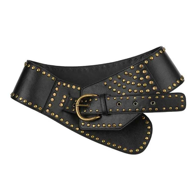 Y2K rivet ring retro punk style crop belt womens fashionable hollow decoration cone-shaped streetwear W240920