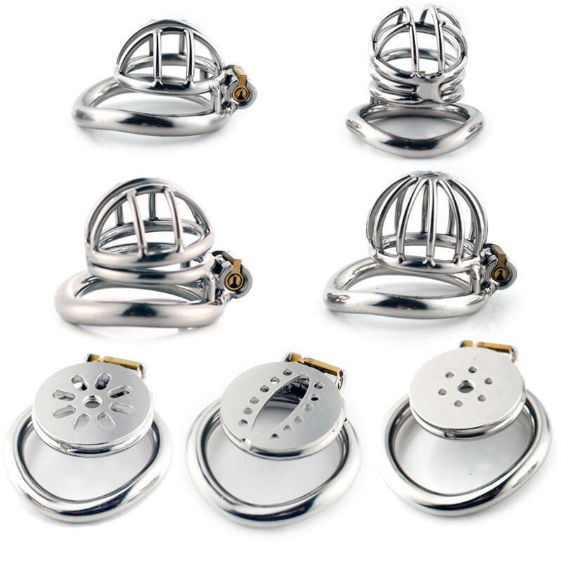 flat chastity cage metal male chastity device steel penis cage for men bdsm bondage penis cage sex toys for couples