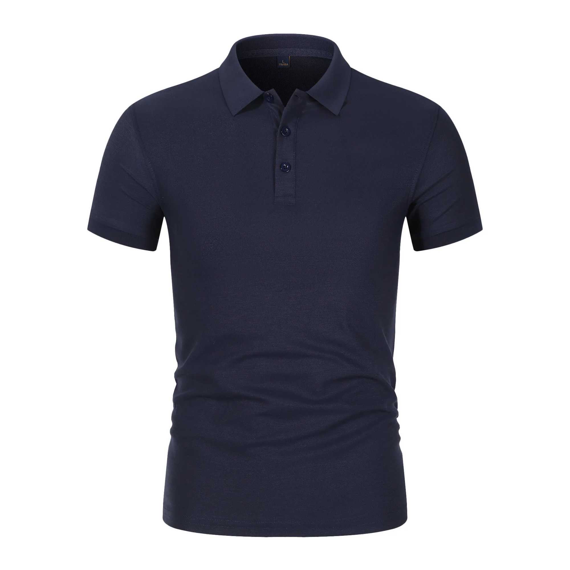 Mens Lapel Summer Short Sleeved Polos Shirt Casual Ribbed Breathable High-Quality Top Loose Fitting Work Clothes shirts for menXJ240920
