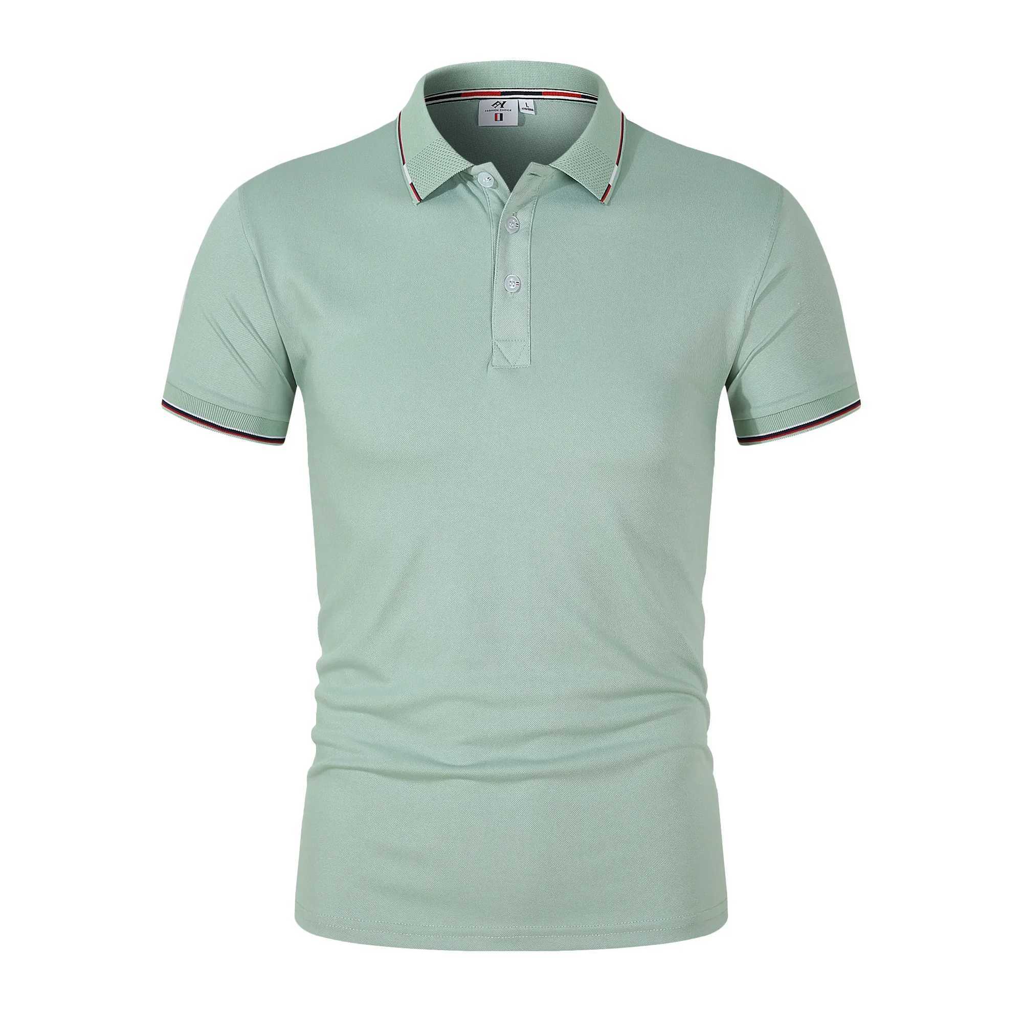 2024 Pink Premium Business Casual High Quality Cotton Summer Slim Fit Tops Mens Polo Shirt Fashion Vintage Short SleevesX240920