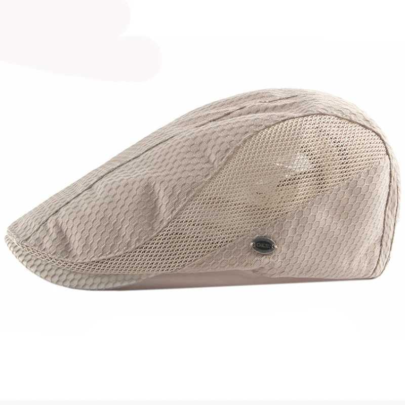 HT3209 New Beret Cap Summer Hat Men Women Berets Flat Cap Male Female Breathable Mesh Cap for Men Retro Artist Painter Beret HatX240919
