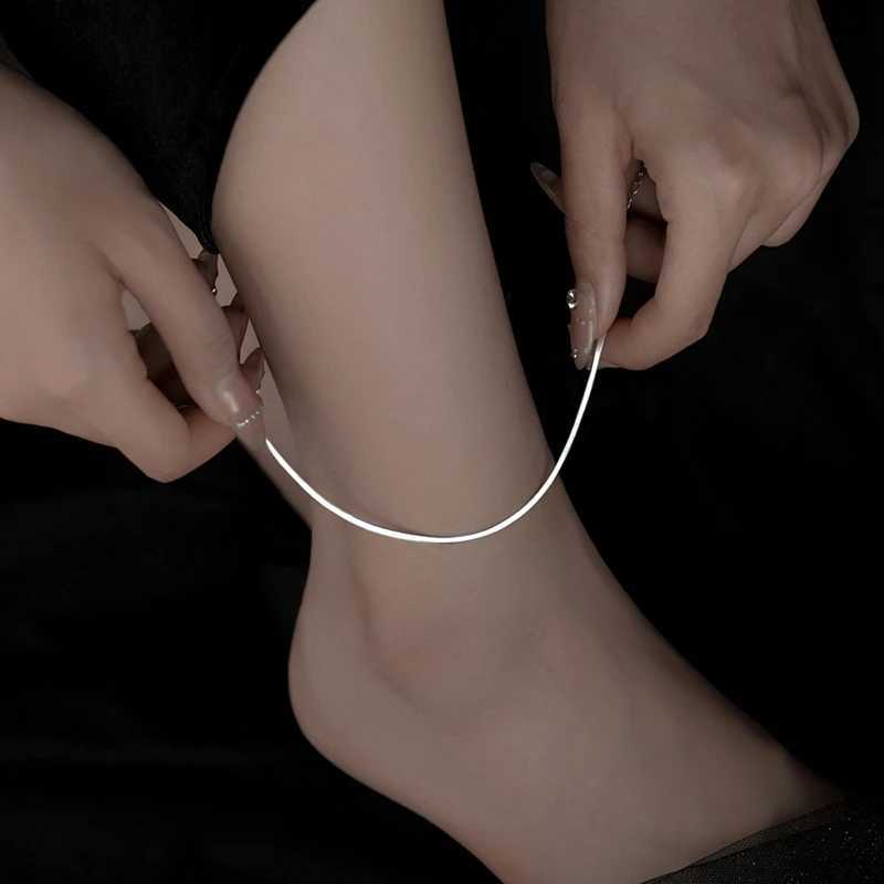 925 Sterling Silver Snake Bone Anklet Exquisite Temperament Sexy Anklet Long Anklet Sparkling Birthday Jewelry Gift Y240920