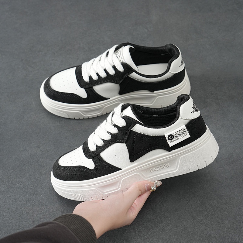 Spring versatile student 2024 spring new white women's niche design board shoes 7801