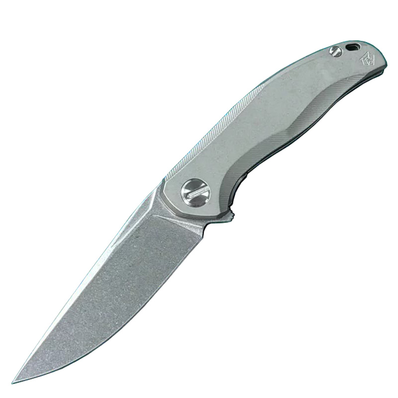 High End Flipper Knife M390 Stone Wash Drop Point Blade CNC TC4 Titanium Alloy Handle Ball Bearing Outdoor Camping Hiking Fishing EDC Pocket Knives