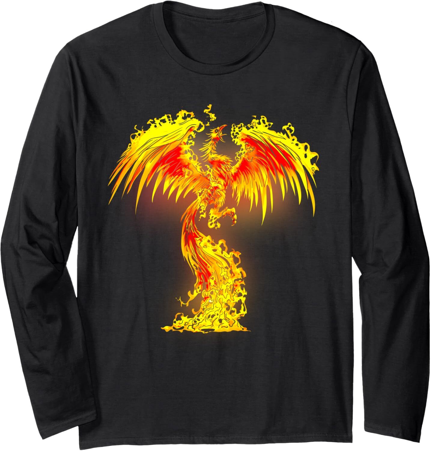 Long Sleeve Shirts for Men sweatshirt Ghotic Style Burning Phoenix Gift For Motorcyclist Long Sleeve Tee Streetwear Casual tops clothes trend