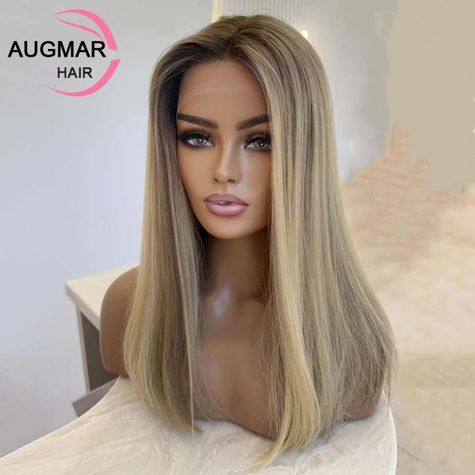 13x4 Ash Blonde Highlight Wig Glueless 13x6 Straight Lace Front Transparent Body Wave Human Hair Wigs For Women