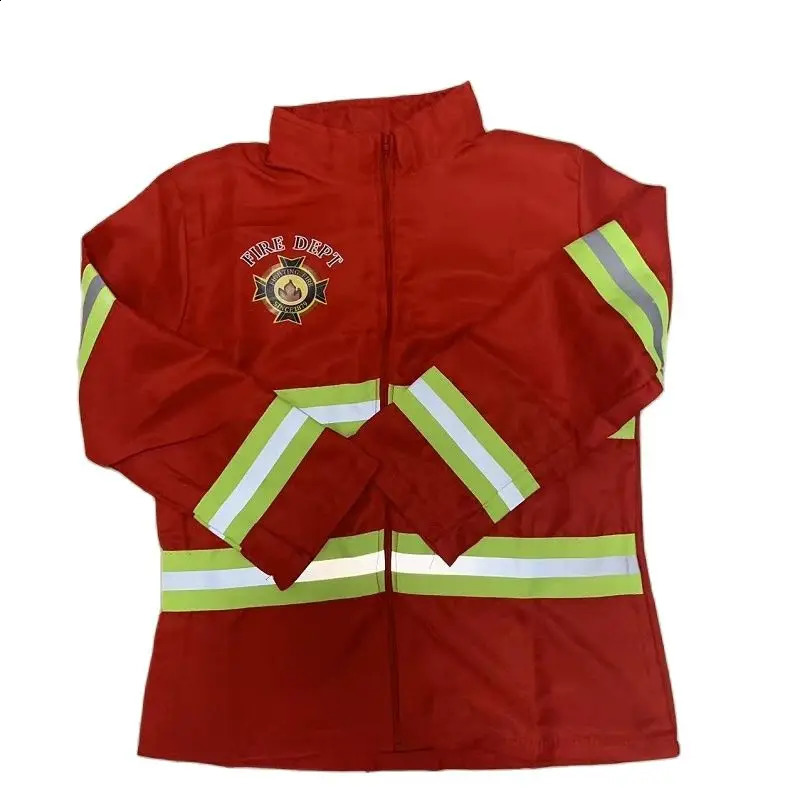 Kids Firefighter Costumes Fire Professional Clothing Tool Hat Boy Halloween Cospaly Firefighting Suits Childrens Toy Gifts 240910