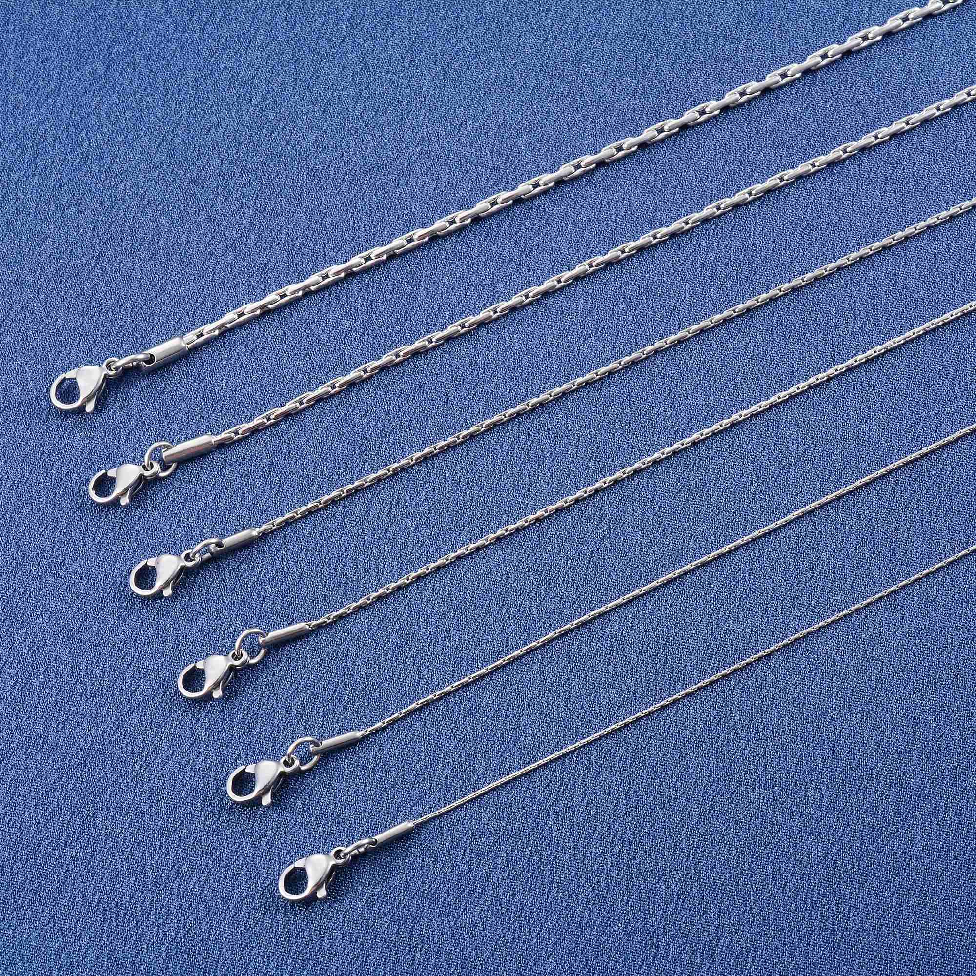 Thin Necklace Cable Chain on the Neck 316L Stainless Steel for Women Mens Silver Color Choker Waterproof Jewelry AccessoriesX240919