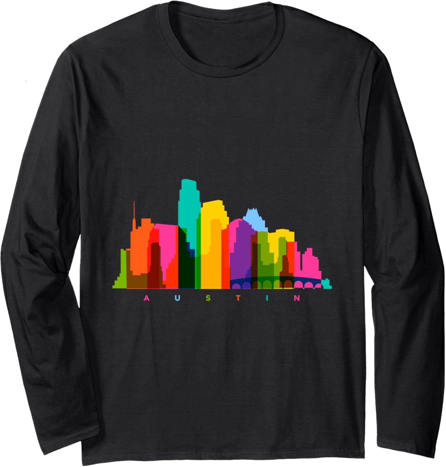 Long Sleeve Shirts for Men sweatshirt Colorful Austin Graphic Best Austin City Fan Gift Long Sleeve Tee Streetwear Casual tops clothes