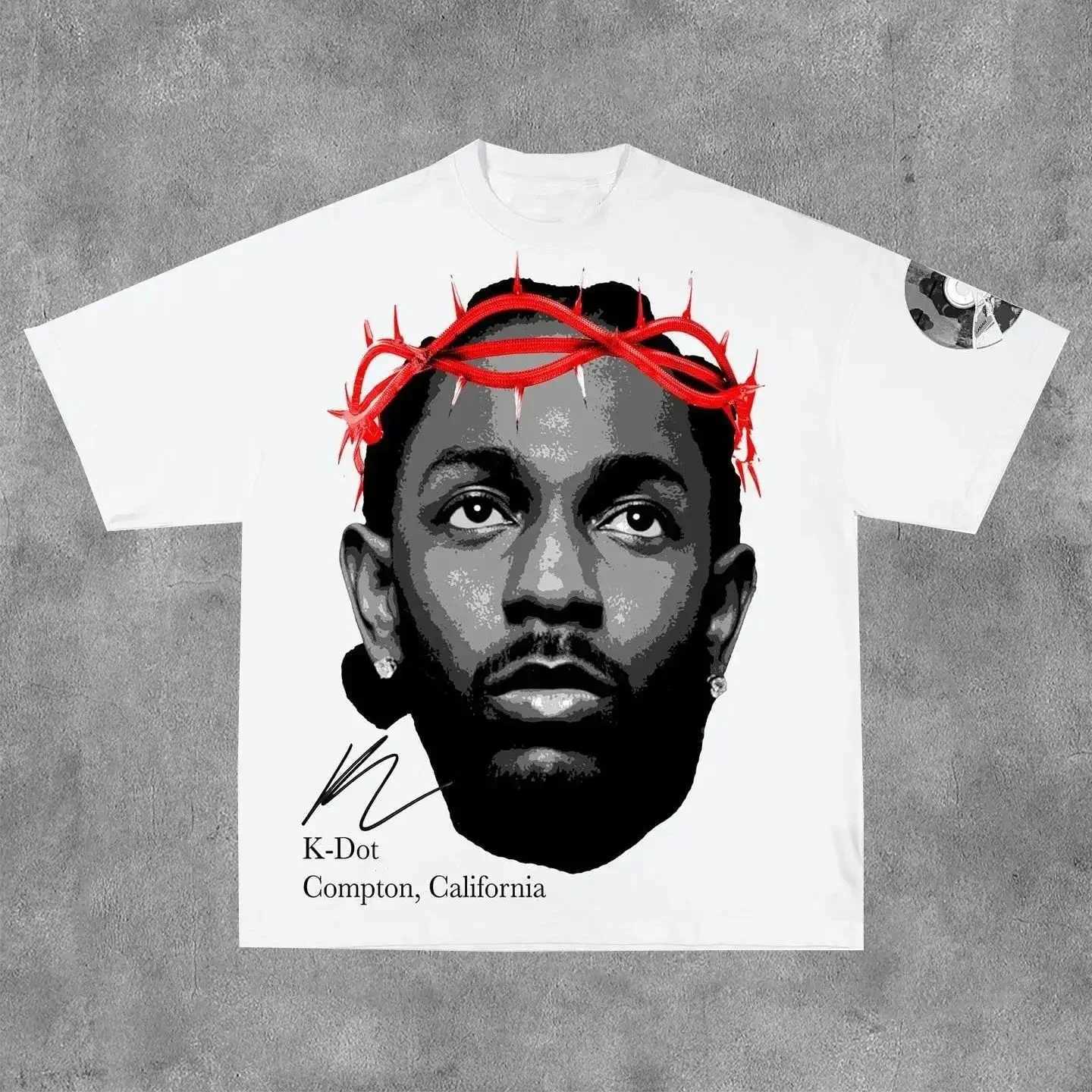 American hip-hop figure print T-shirt casual fashion oversized T-shirt Harajuku Gothic retro T-shirt unisex Y2k top CL240913