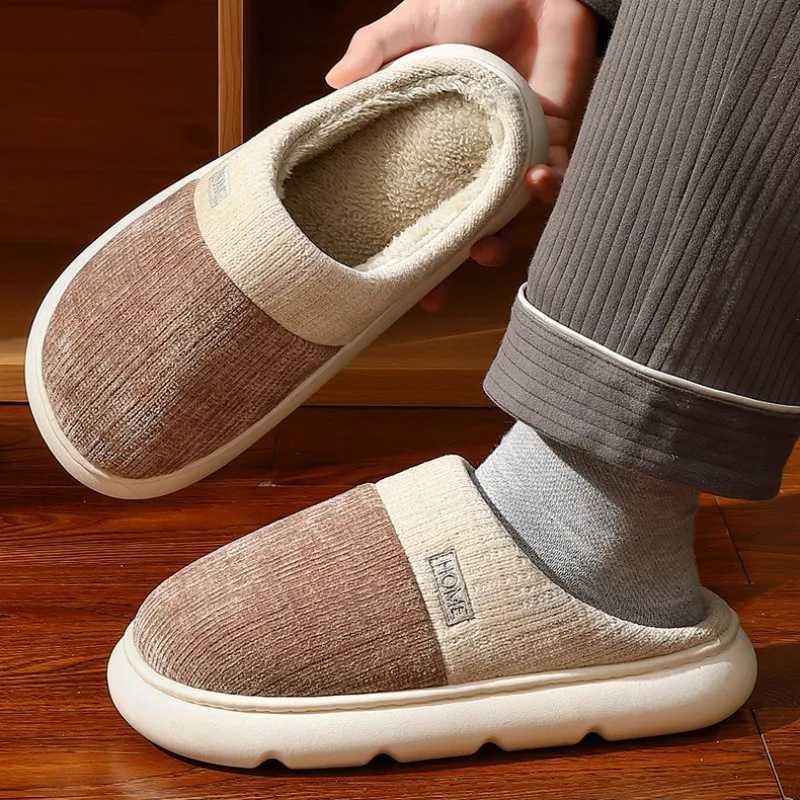 Spring Summer Slippers Soft Flax Simple Cute Warm Home Men Women House Floor Indoor Slides Fur Cross Fat Dudu Shoes Room Flat M240919