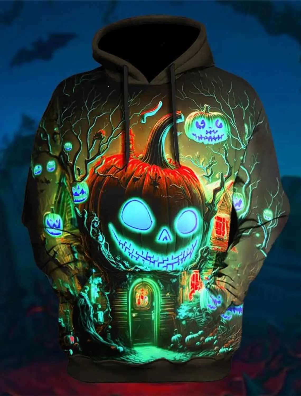 Autumn and Winter Halloween Hoodie mens Pumpkin Graphic 3D Prints Daily Classic Casual Pullover Holiday Going Out men Hoodies Y240920