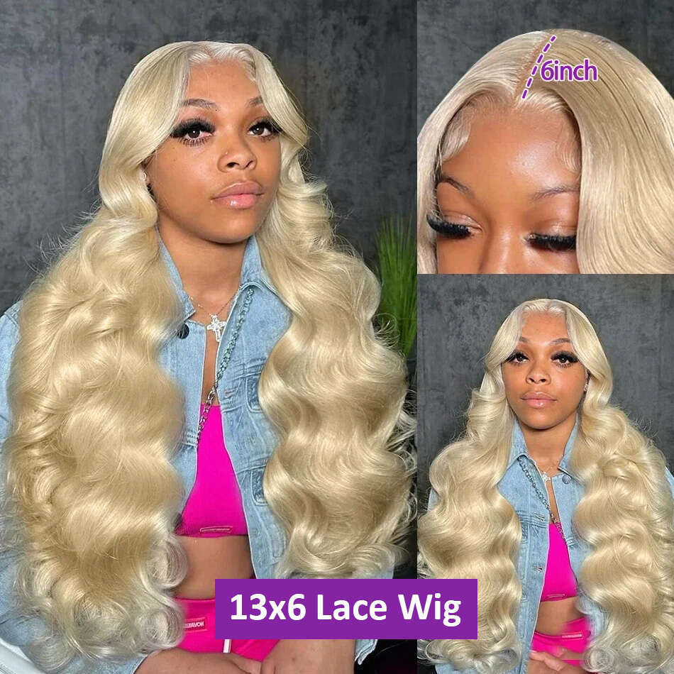 613 Honey Blonde 13x6 HD Transparent Body Wave Frontal Human Hair Wig 30 32 Inch 13x4 Lace Front Wigs For Women