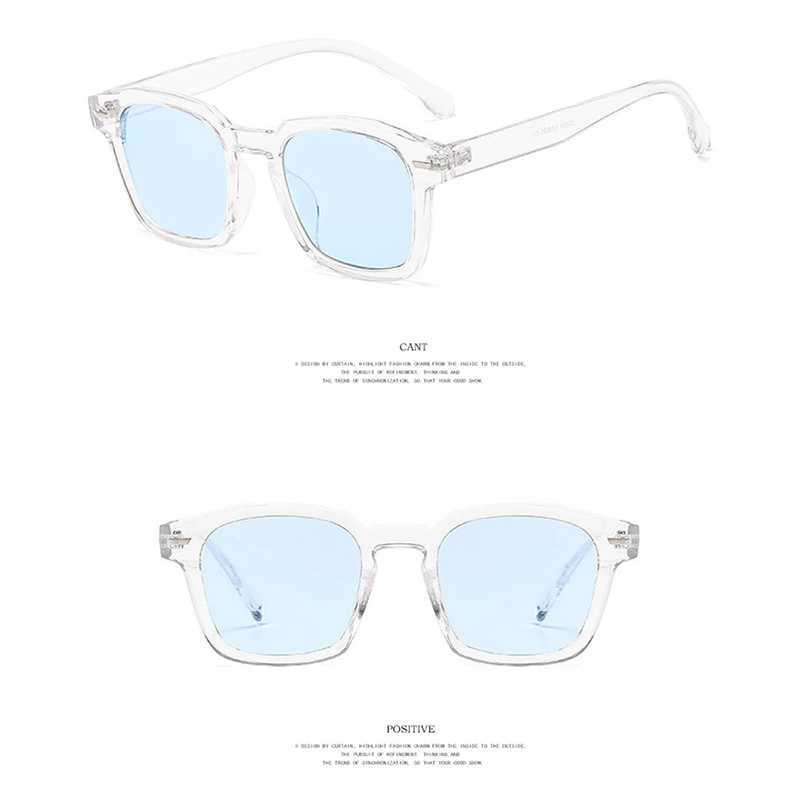 Retro Vintage Square Frame Sunglasses for Women Men Unisex Transparent Outdoor Sports Ridding Black Sunglasses Eyewear UV400X240920