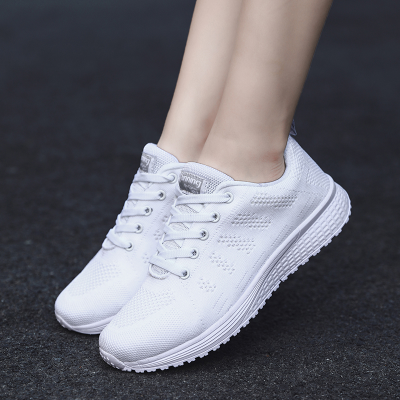 Ladies Casual Shoes Fashion Breathable Walking Mesh Flat Men's Sports Sneakers 4 57438