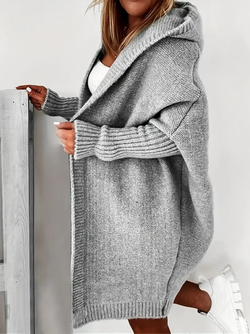 Cakulo Women Knitter Oversized Hooded Knitted Cardigan Long Sleeve Casual For Winter Fall Women's Sweater