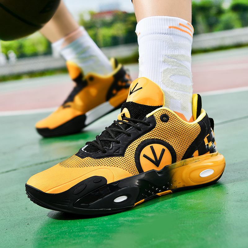 Quality High Adult Fashion Orange Men's Basketball Sneakers Trends 2024 Anti Slip Durable Gym Sports Shoes Men f0fa