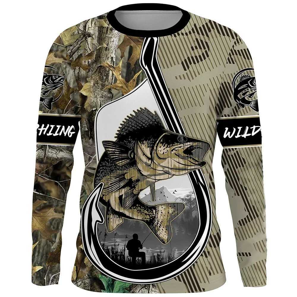 Outdoor Fishing Print Summer Men/Women O-Neck T-shirt Casual Long Sleeve Oversized Pullover Fashion Tops Trend Men ClothingX240919