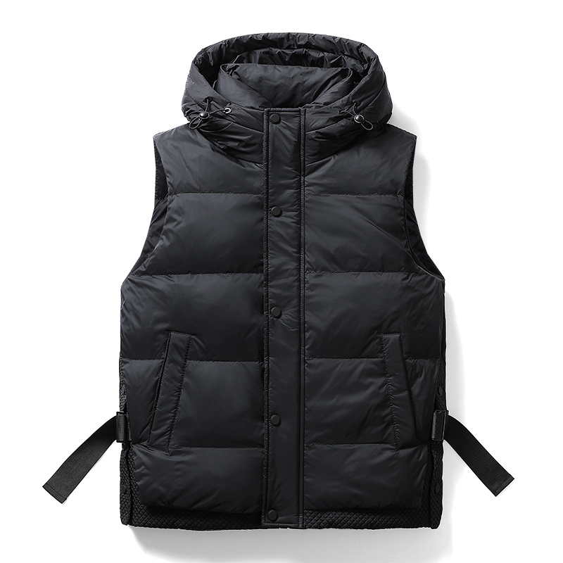 Brand Sleeveless Down Jacket Winter New Warm Thick Windproof Vest Coat Men Hooded Casual High Quality Waistcoat Man