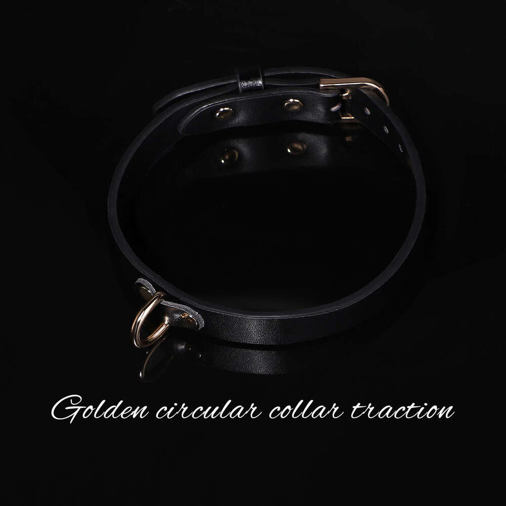 SM Props PU Leather Adjustable Fun Traction Collar SM Training Binding Choker Alternative Adult Products Hair Replacement
