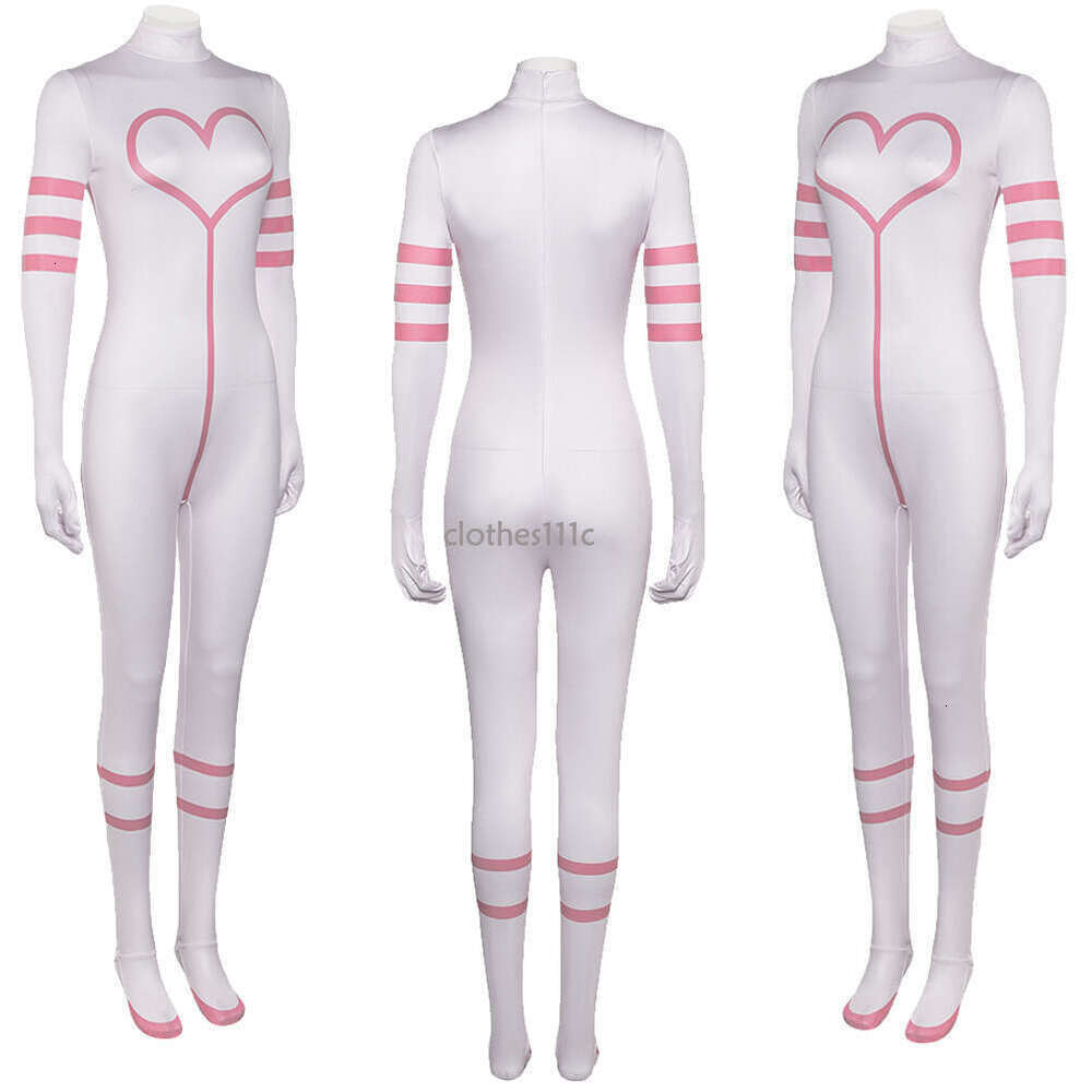 Angel Dust Girls Cosplay Jumpsuits Costume Anime Cartoon Inn Roleplay Pink Bodysuits Women Disguise Clothing Halloween Outfits