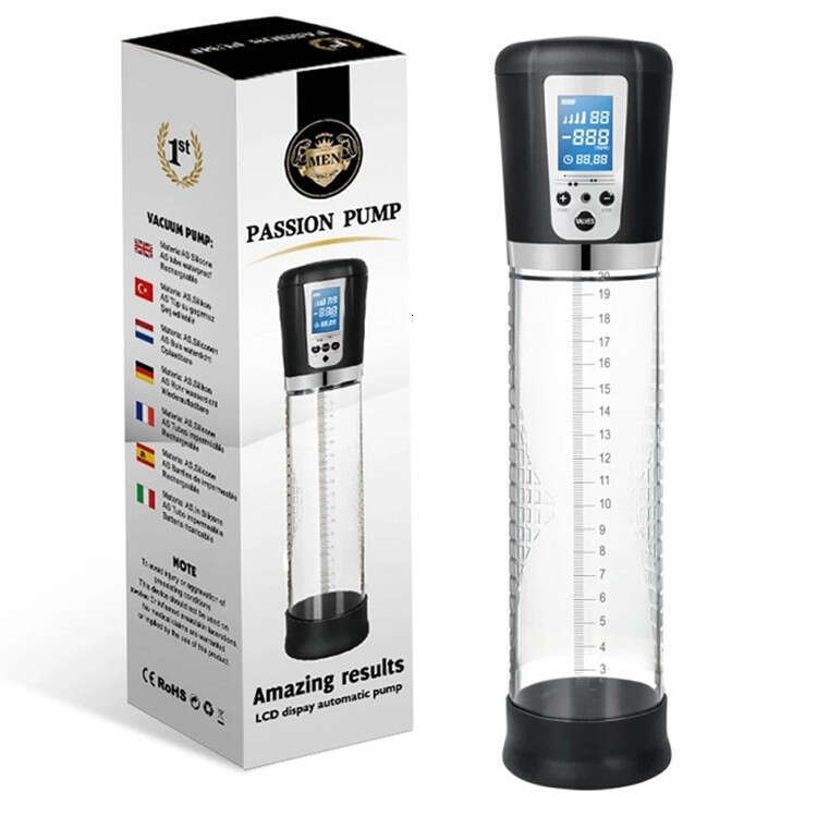 LCD display pumping pressure male sex penis enlarger vacuum pump