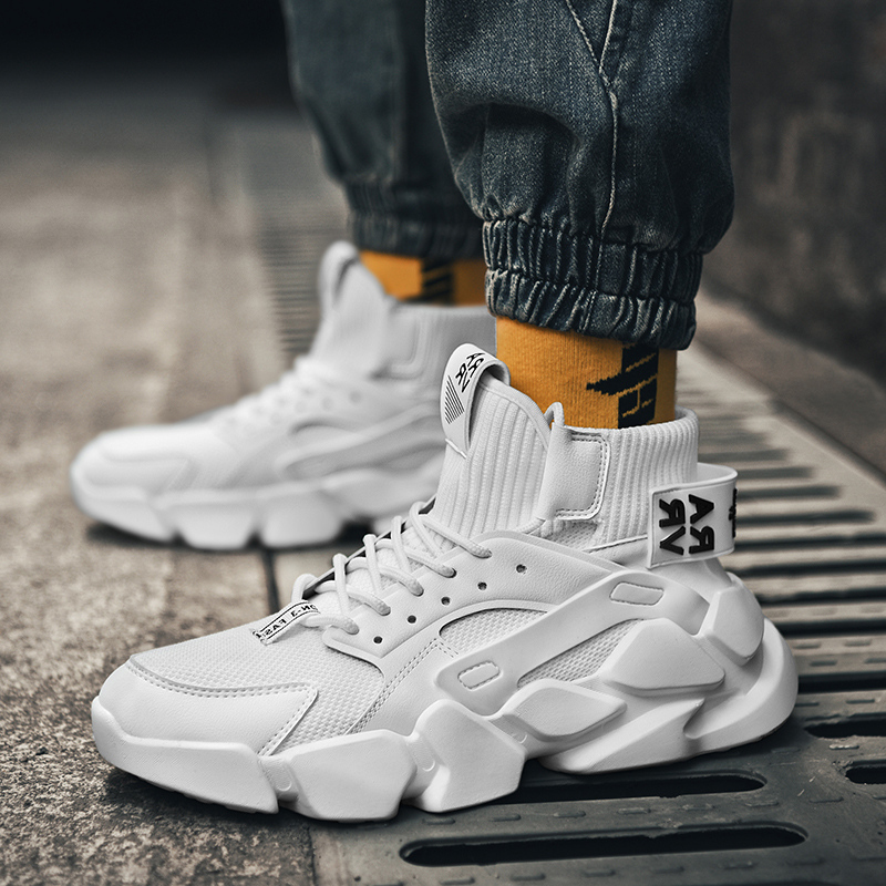 RUMDAX New High-top White Men's Sneakers Chunky Men Shoes Heighten Fashion Casual Plus Size Zapatillas Damping Tennis Shoes