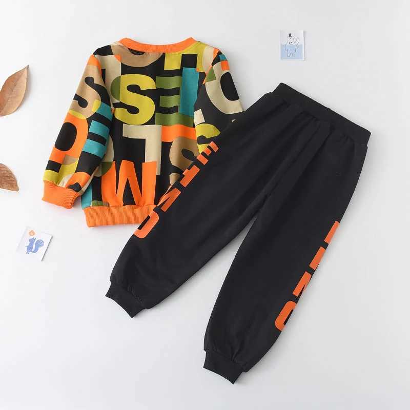 Boys Clothing Sets New Autumn Boys Clothes Print Sweatshirt Pants 2Pcs Suit Casual Kids Clothing Sets for 1-5 Years M240920