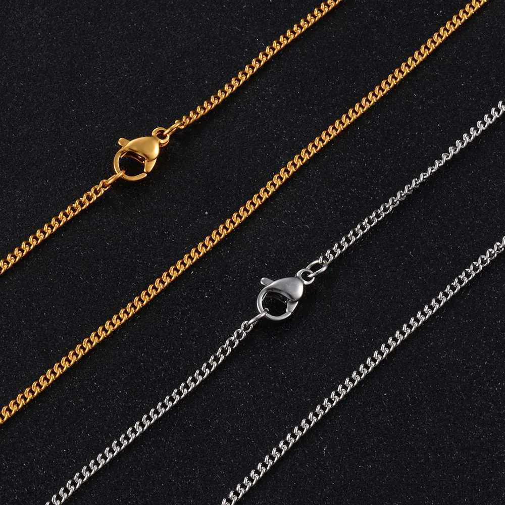 1.2 Width Stainless Steel Thin Basic Necklace Various Matching Fundamental Chain for Women Men Gold/ Silver color as Gift WolesX240919