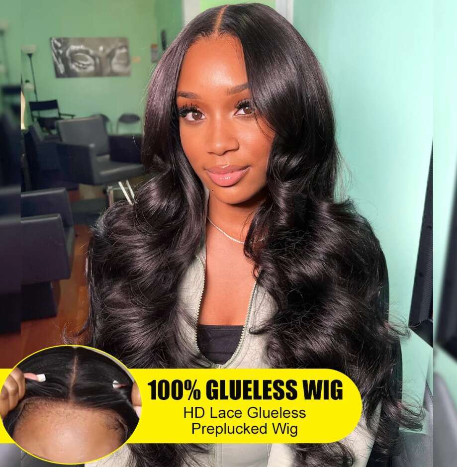 Rosabeauty Transparent Body Brazilian Water Wave 5x5 Lace Closure Glueless Wigs Human Hair Ready To Wear For Women