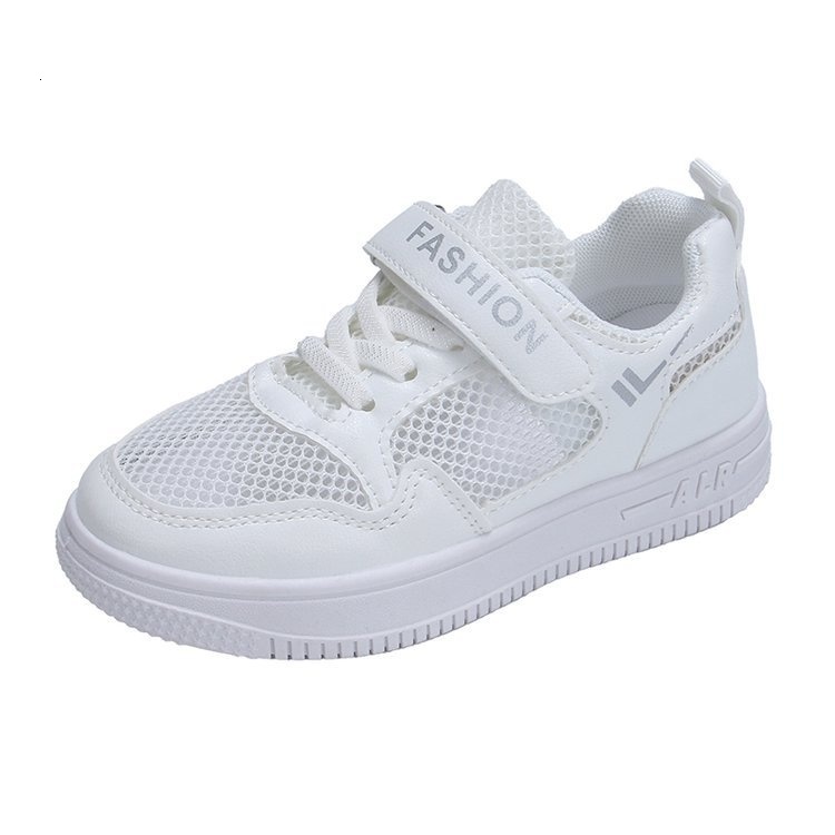 Children's Little White Girls' Flat Casual Sports Boys' Mesh Breathable Running Shoes, Board Shoes