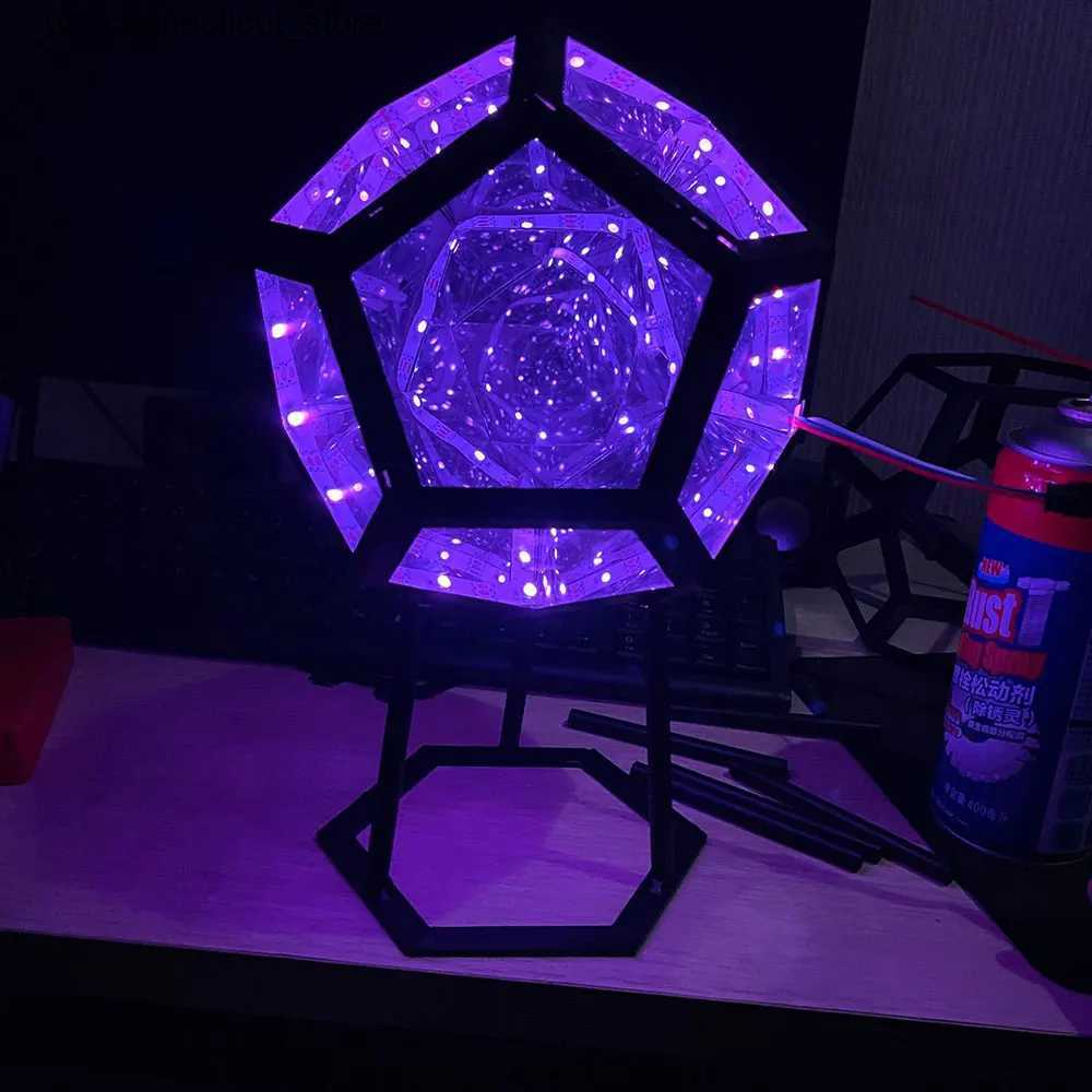 Novelty Lighting Creative Cool Infinite Dodecahedron Creative Cool Color Art Lights Night Lights Christmas Decoration Lights L240910