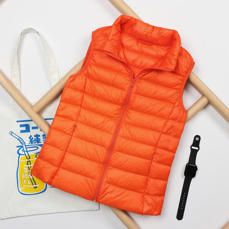 Autumn And Winter Short Ultra-Light Duck Down Windproof Vest Warm Women's Sleeveless Jacket