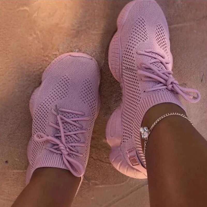 Women Sneakers Mesh Flats Breathsble Walking Casual Sport Female Comfort Ladies Plus Size Tenis Feminino Gym Shoes