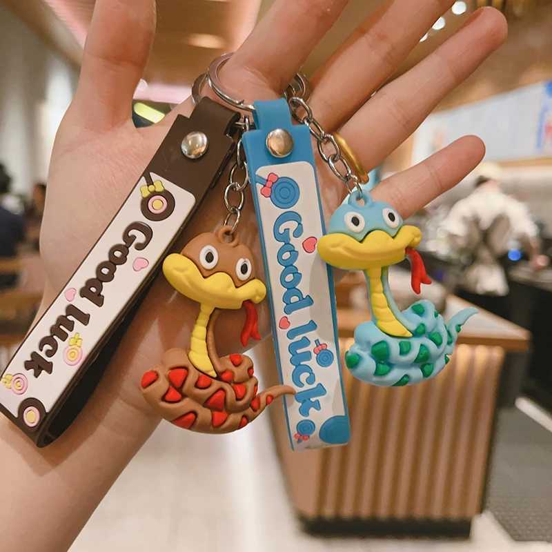 Creative Snake Pendant Keychain Cute Cartoon Zodiac Snake Year Lucky Pendant Backpack Hanging Decoration Accessories GiftsX240919