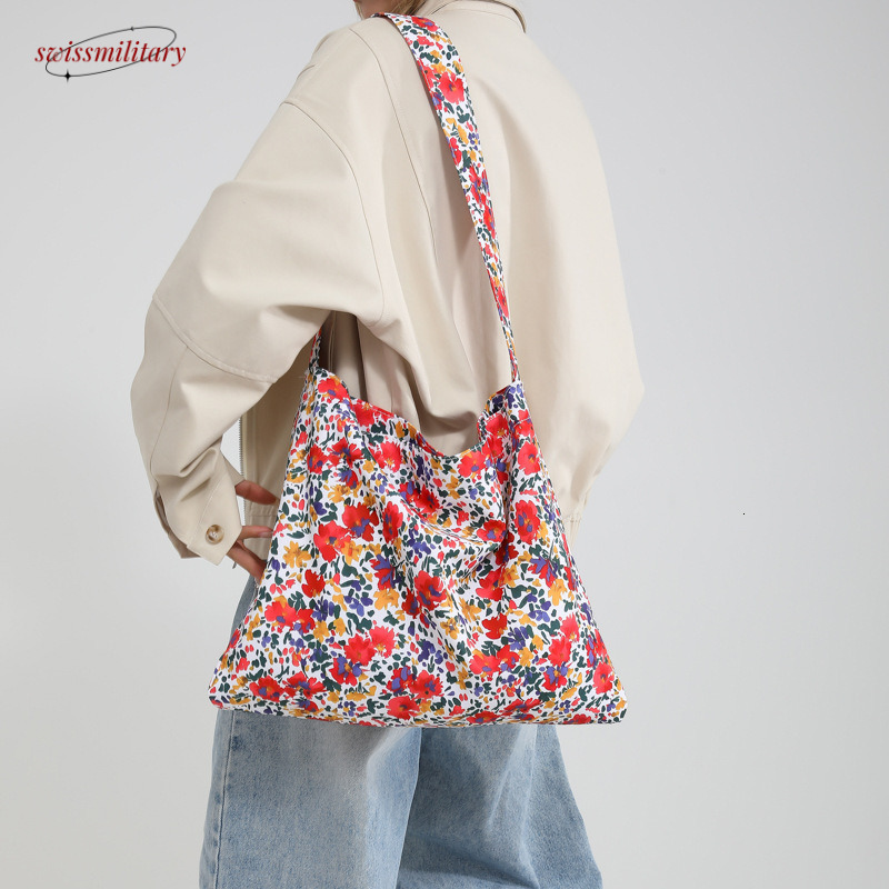 Literary and artistic ral canvas female niche design, underarm bag, 2024 new high-capacity single shoulder handbag#11 Swissmilitary
