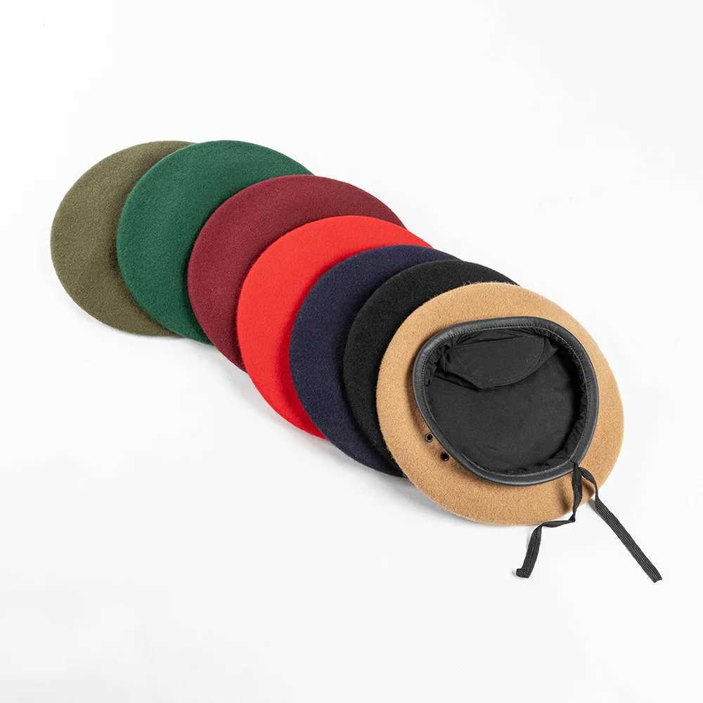 Military Hats Unisex Solid Color Beret Men Women Painters Hats Autumn Winter Warm Berets Flat Caps Military BeretX240919