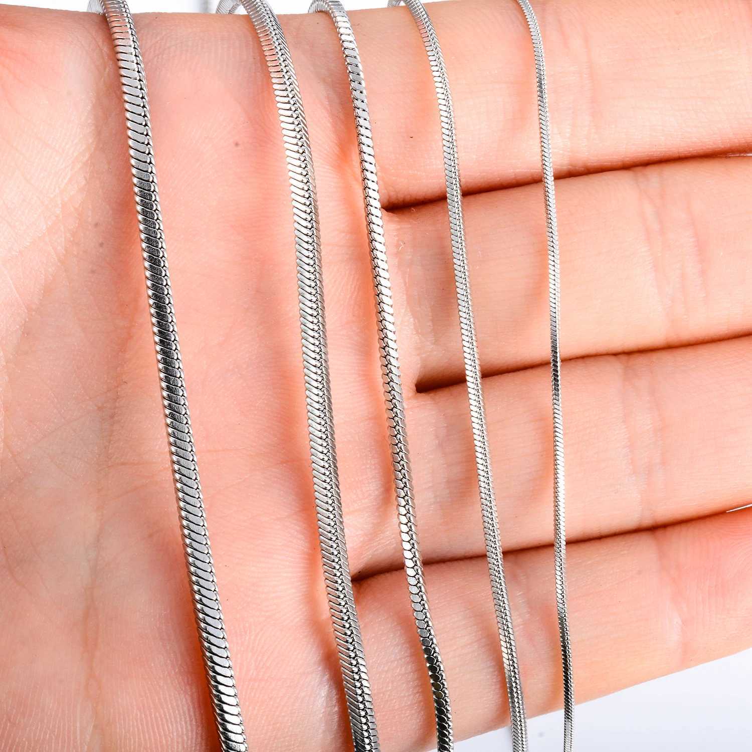 0.9/1.2/1.5/2/2.4mm Stainless Steel Square Snake Chain Necklace Silver Color For Men Womens Fashion JewelryX240919