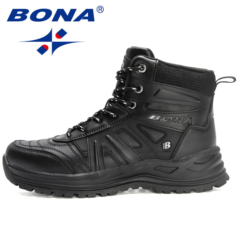 2023 BONA New New Designers Winter Plush Hiking Shoes Men Outdoor Mountain Snow Boots Man Anti-collision Sneakers Keep Warm Footwear 3971