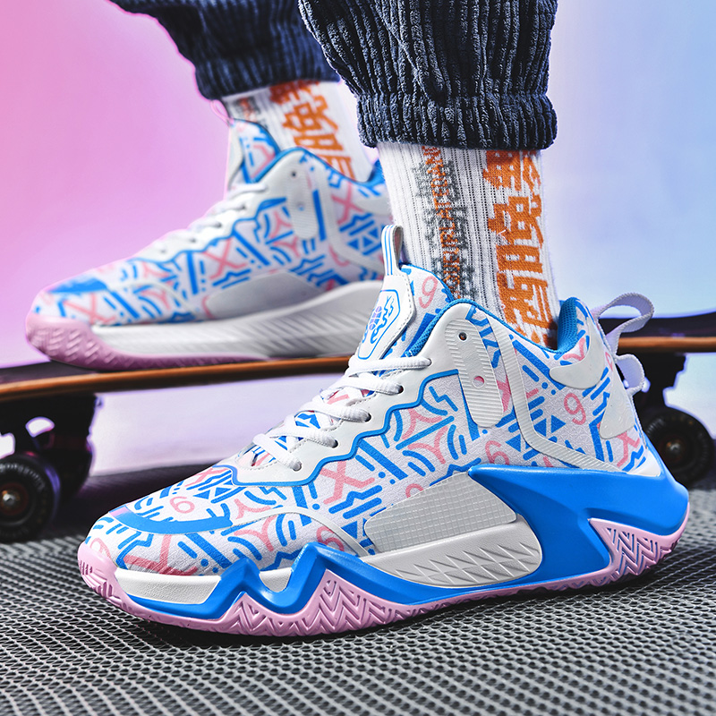 2023 New High Quality Men's Basketball Sneakers Streetwear Hip Hop Purple Sneakers Men Anti-slip Gym Sports Male Training Shoes