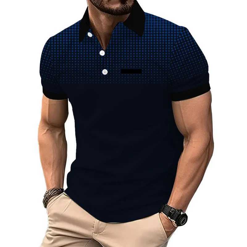 New Summer Men Clothes Short Sleeve Fashion Slim Fit 100% Polyester Polo Shirt Men Business Casual Lapel Golf Polo ShirtX240920